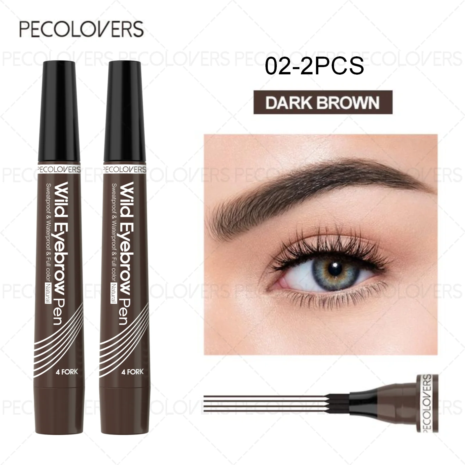 4-Tip Waterproof Microblading Eyebrow Pen – Natural Hair-Like Definition by Mallinaz