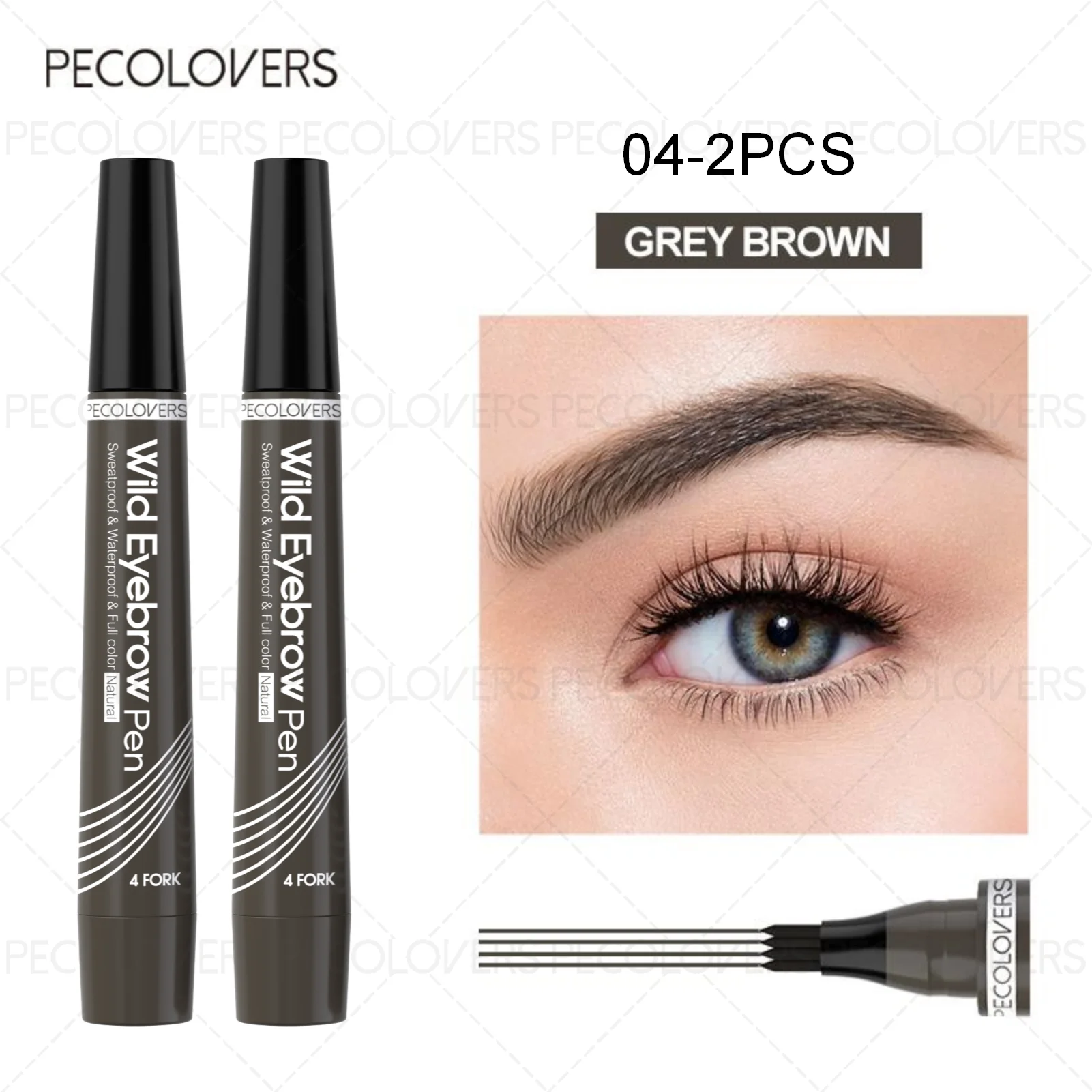 4-Tip Waterproof Microblading Eyebrow Pen – Natural Hair-Like Definition by Mallinaz