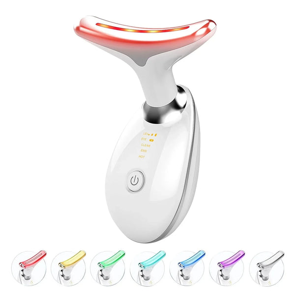7 Color Neck Face Lifter Ems Neck Face Lifting Massager Skin Tighten Device Led Photon Therapy Anti Wrinkle Double Chin Remover