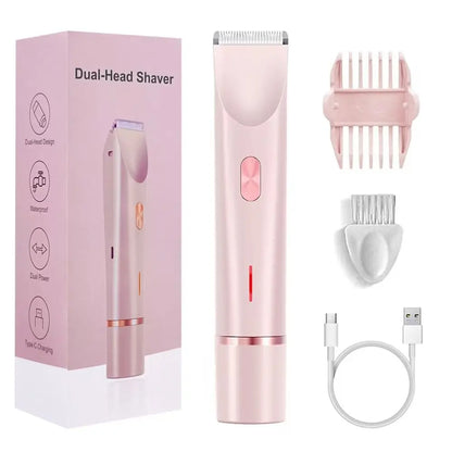 MALLINAZ Dual-Head Precision Lady Shaver — 2-in-1 Face &amp; Body Trimmer, USB-C Rechargeable