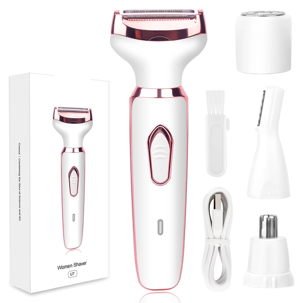 4 in 1 Electric Lady Shaver – Multifunctional Hair Trimmer by Mallinaz