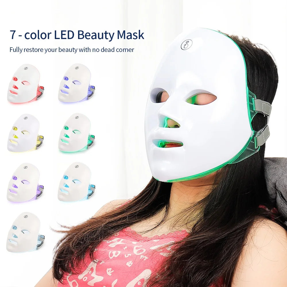 MALLINAZ 7-Color LED Facial Mask | Light Therapy for Glowing Skin
