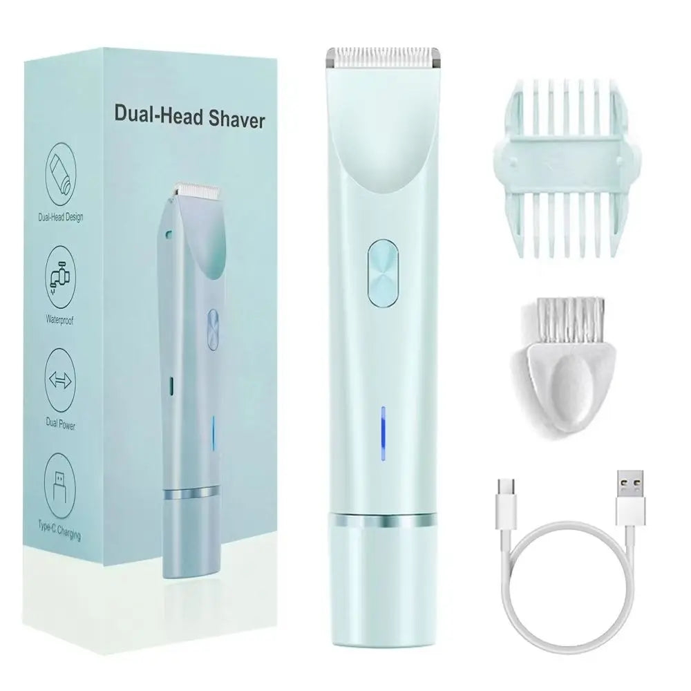 MALLINAZ Dual-Head Precision Lady Shaver — 2-in-1 Face &amp; Body Trimmer, USB-C Rechargeable