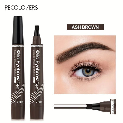 4-Tip Waterproof Microblading Eyebrow Pen – Natural Hair-Like Definition by Mallinaz