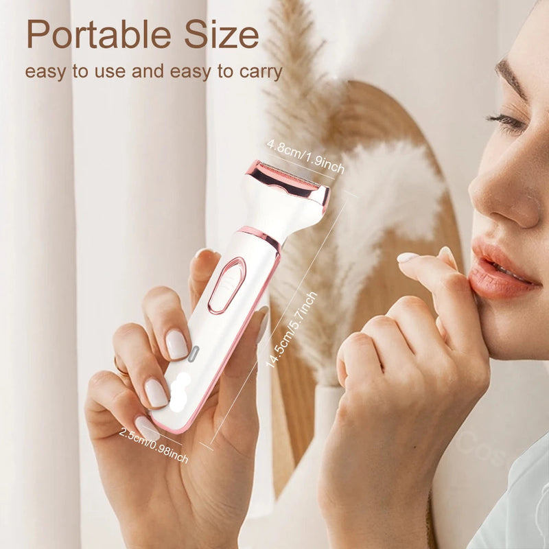4 in 1 Electric Razor for Women Shaver Lady Shaver Body Hair Trimmer for Armpit Bikini Arm Leg Face Mustache Portable Painless