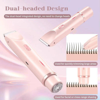 MALLINAZ Dual-Head Precision Lady Shaver — 2-in-1 Face &amp; Body Trimmer, USB-C Rechargeable