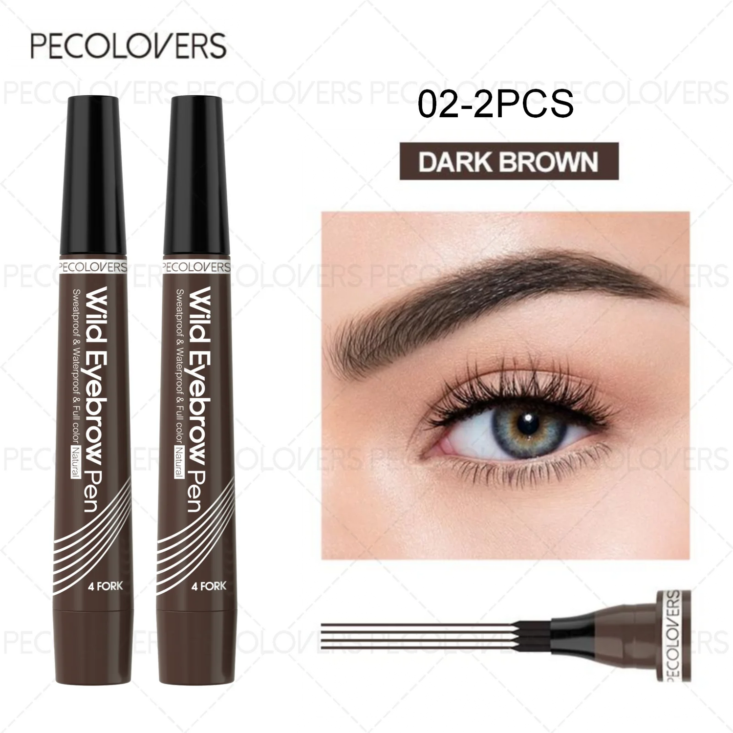 4-Tip Waterproof Microblading Eyebrow Pen – Natural Hair-Like Definition by Mallinaz