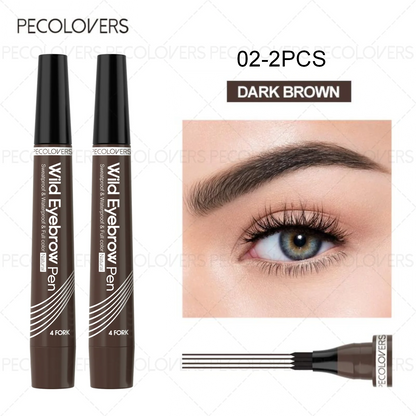 4-Tip Waterproof Microblading Eyebrow Pen – Natural Hair-Like Definition by Mallinaz