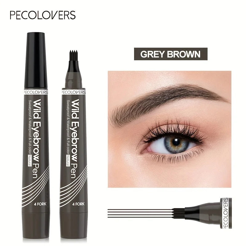 4-Tip Waterproof Microblading Eyebrow Pen – Natural Hair-Like Definition by Mallinaz