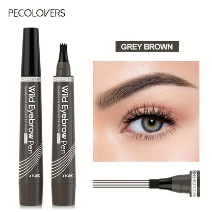 4-Tip Waterproof Microblading Eyebrow Pen – Natural Hair-Like Definition by Mallinaz
