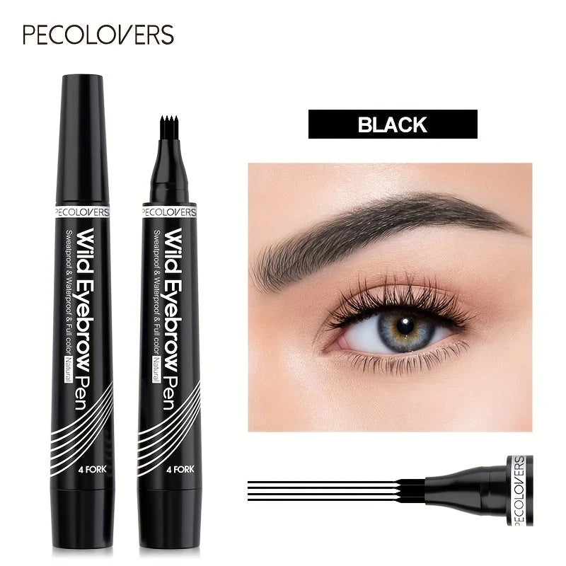 4-Tip Waterproof Microblading Eyebrow Pen – Natural Hair-Like Definition by Mallinaz