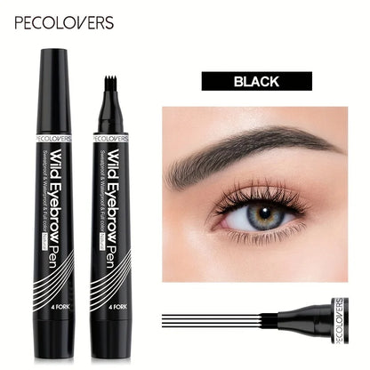 4-Tip Waterproof Microblading Eyebrow Pen – Natural Hair-Like Definition by Mallinaz