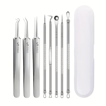 Professional Stainless Steel Blackhead Remover Set – Precision Skincare Tools by Mallinaz