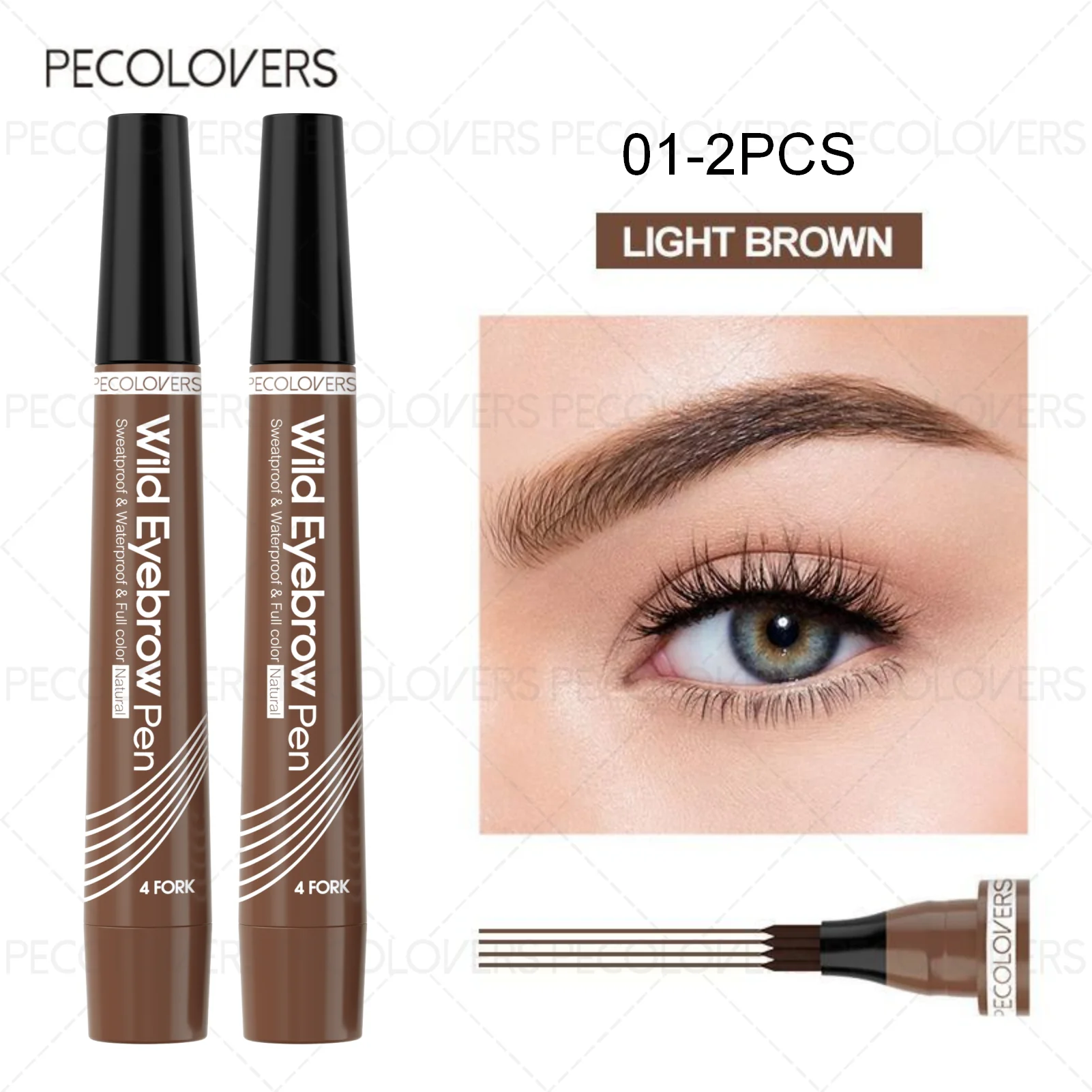 4-Tip Waterproof Microblading Eyebrow Pen – Natural Hair-Like Definition by Mallinaz