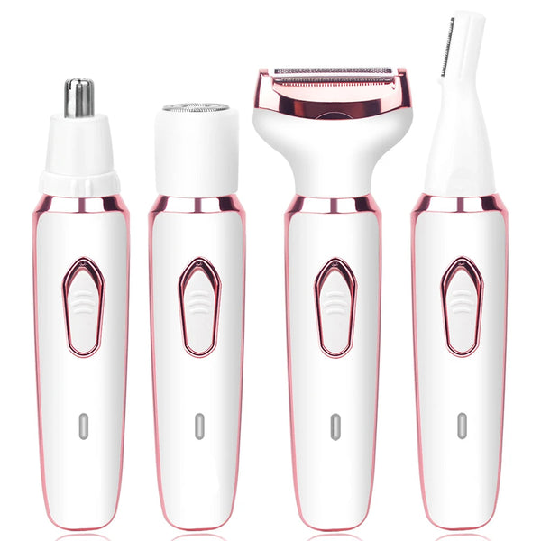 4 in 1 Electric Razor for Women Shaver Lady Shaver Body Hair Trimmer for Armpit Bikini Arm Leg Face Mustache Portable Painless