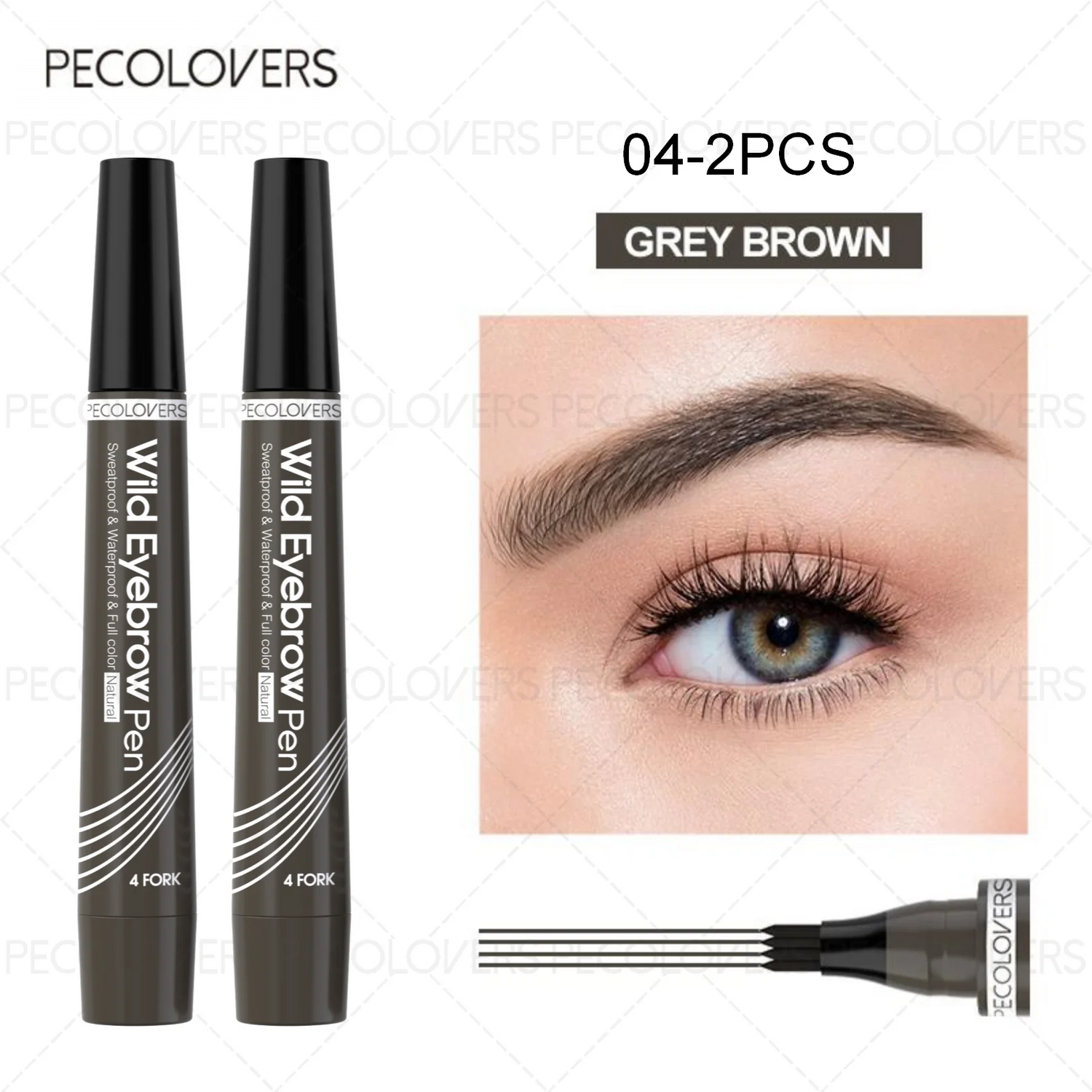 4-Tip Waterproof Microblading Eyebrow Pen – Natural Hair-Like Definition by Mallinaz